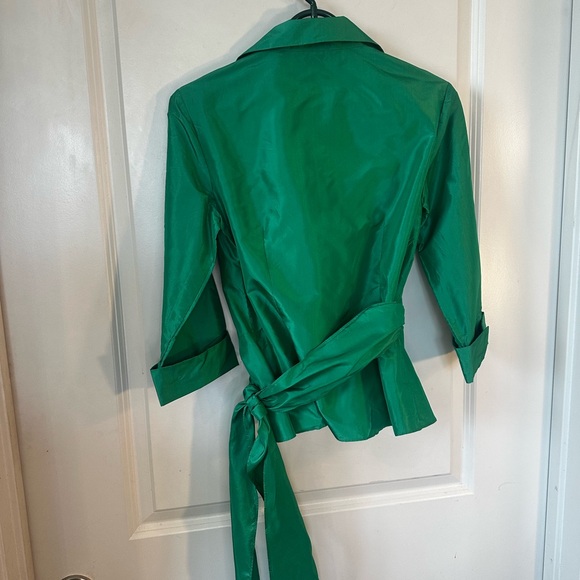 Lafayette 148 New York Emerald Wrap Blouse - Picture 9 of 10